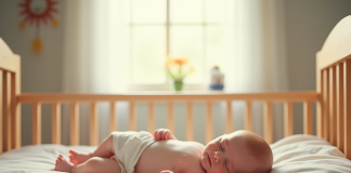 Bébé de 7 semaines dormant paisiblement dans un lit cosy