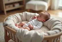 Meilleur endroit où faire dormir bébé les 3 premiers mois : nos conseils experts Bébé endormi paisiblement dans un berceau naturel