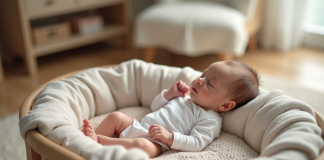 Meilleur endroit où faire dormir bébé les 3 premiers mois : nos conseils experts Bébé endormi paisiblement dans un berceau naturel