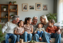 Dynamiques familiales saines : comment les cultiver pour une harmonie familiale ? Famille multigenerational partageant un moment convivial dans le salon