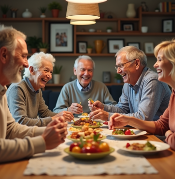 Réunion de famille : quelle est la taille idéale pour rassembler tout le monde ? Trois générations de famille partageant un repas convivial