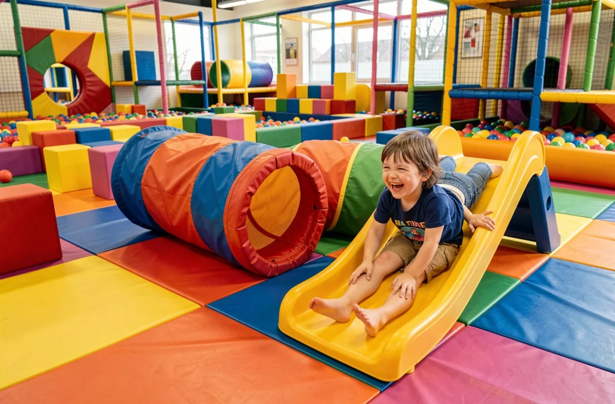 Jeunes enfants jouant dans la structure gonflable du Little Parc à Tremblay