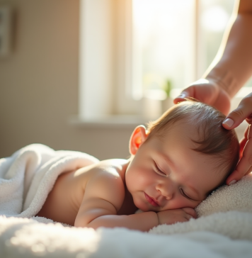 Laver les cheveux d’un nourrisson : quand et comment le faire en douceur ? Jeune maman lavant doucement son bébé dans la salle de bain